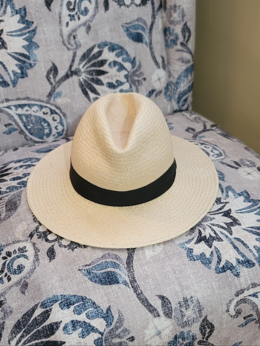 rag & bone Natural Straw Hat with Black Trim